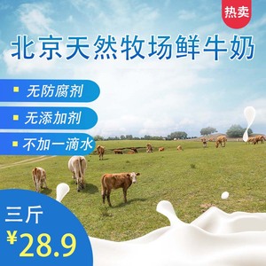 北京牧场新鲜纯牛奶现挤生鲜牛奶订购瓶装每日奶新鲜配送顺丰包邮