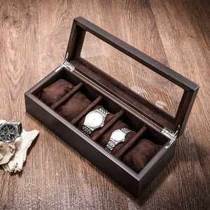 夭桃（饰品）木质天窗手表盒五格木制机械表展示盒首饰手链收纳盒
