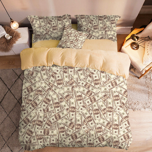 加厚床上用品四件套1.2米三件套钞票钱保暖加绒床单人美金被套100