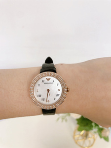 小J北美代购 美国拼邮 Armani阿玛尼 AR11356 鳄鱼纹表带女士手表