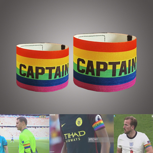 足球队长袖标彩虹配色个性百搭不撞色西甲英超欧洲标同款