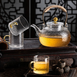 耐高温玻璃泡茶壶家用煮茶炉老式养生花茶提梁壶茶水分离烧水茶具