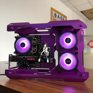 炽果Z01M全透明MINI开放式分体水冷MOD 支持MATX主板超长显卡机箱