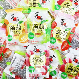 喜之郎蒟蒻果汁果冻散装可吸吸嚼魔芋果冻草莓香橙荔枝苹果味0脂