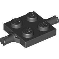 LEGO 乐高 零配件4600(460026) 黑色 2x2两侧带栓板 车轮基座车轴