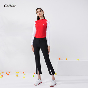 新款高尔夫夏季女裤运动休闲速干透气golf女款修身九分裤开叉喇叭