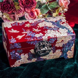 螺钿漆器首饰盒收纳盒生日新婚结婚礼物平遥漆器中式复古贝壳非遗