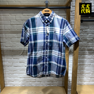 BEANPOLE滨波国内专柜代购23年新款男士短袖格纹衬衫BC3465C35H/R