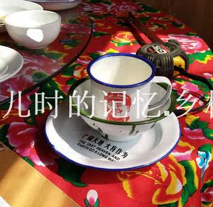 农家乐大锅炖怀旧餐厅餐具、老式搪瓷盘.碟子.碗.酒缸.茶缸.菜盘