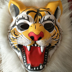 梦幻屋毛绒动物面具 老虎面具猴子 狮子面具狼万圣节塑料面具出售