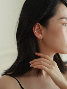 PAUSA ANN s925适合各种耳朵的排钻耳钉 耳夹