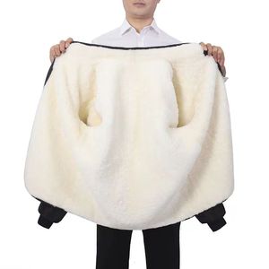 羊毛棉袄男皮毛一体中老年保暖加厚羊皮棉衣皮袄秋冬季真羊毛外套