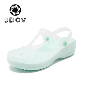 JDOV洞洞鞋女款夏款新款防滑外穿厚底拖鞋果冻包头防臭沙滩鞋凉鞋