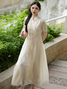 新中式姐妹团伴娘服礼服裙子平时可穿高级感改良旗袍连衣裙女夏季