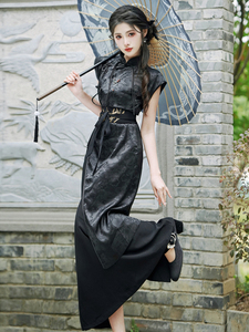 复古中国风女装新中式汉元素日常通勤汉服改良版连衣裙2024新款夏