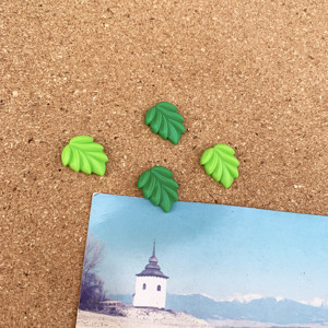 2个 绿树叶图钉 创意卡通可爱植物装饰照片墙软木留言海棉板按钉