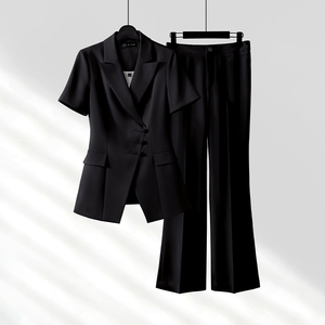 黑色西装套装女夏季薄款2024新款小个子高端职业装正装气质工作服