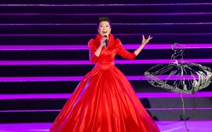 2020新款 大红色泡泡袖V领显瘦大摆声乐歌唱比赛演出音乐会礼服
