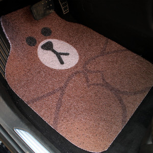 LINE汽车脚垫保护垫主驾驶单片可爱车内防脏垫车载丝圈地毯通用女