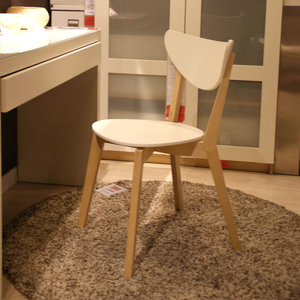 北欧诺米拉椅子餐椅实木靠背餐桌椅白色简约洽谈椅咖啡居家经济型