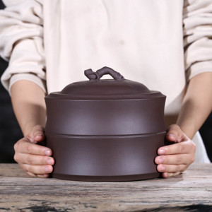 宜兴紫砂茶叶罐散普一二斤装散普洱茶罐小号竹节家用存醒茶罐