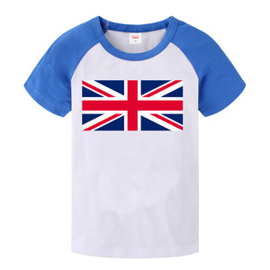 英国国旗纯棉T恤2019新款男女童中大童夏装女儿童短袖上衣服班服
