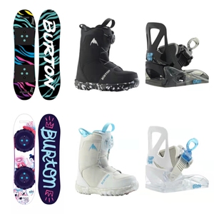 现货新款Burton 伯顿 儿童青少年单板滑雪板雪鞋固定器单板套装