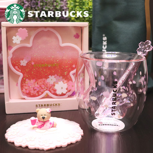 正版starbuck星巴克猫爪杯粉色樱花限量款紫…