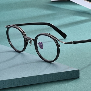 ALANBLUE日系手工圆形眼镜框Vintage胡歌同款复古近视眼镜架文艺
