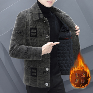 冬季金貂绒夹克男士韩版修身青年加棉加厚毛呢子大衣冬装短款风衣