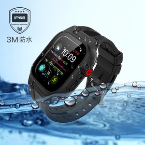 适配苹果Apple watch手表iWatch76SE45硅胶防潜水三防保护壳表带