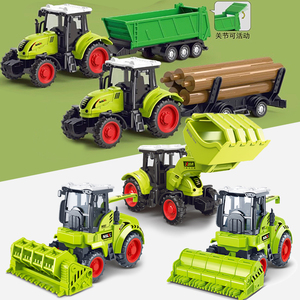 儿童农夫车农用拖拉机运输惯性耐摔播种机木材车模型男孩益智玩具
