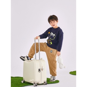 稻草人男孩儿童行李箱可坐可骑20寸超轻登机拉杆箱旅行遛娃可爱女