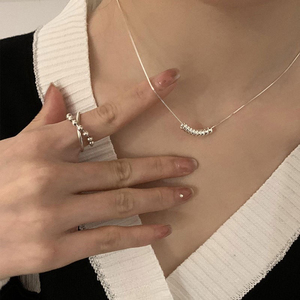巴黎设计师纯银小珠子细项链女轻奢小众设计时尚高级气质
