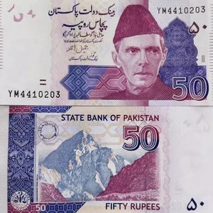 【亚洲】全新UNC 巴基斯坦50卢比 纸币 2022年 钱币外币保真收藏
