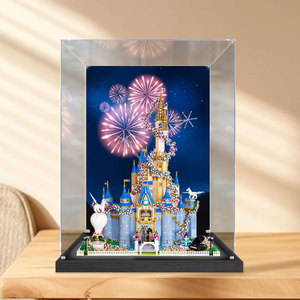适用乐高43222灰姑娘新款迪士尼城堡moc浪漫花园亚克力展示防尘盒