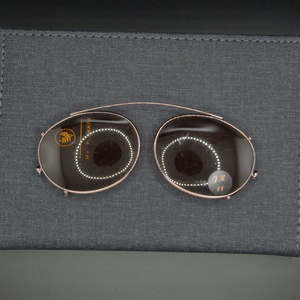 jmx复古单梁棕色偏光防紫外线椭圆框个性太阳镜墨镜挂片夹片5140
