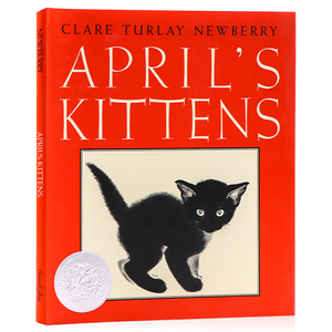 四月的小猫英文原版绘本 April's Kittens 凯迪克银奖作品儿童启蒙认知绘本课外阅读图画故事书Clare Turlay Newberry精装大开