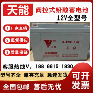 天能蓄电池6-EVF-100/80/120四轮电动车洗地机电叉车12V100AH/80A