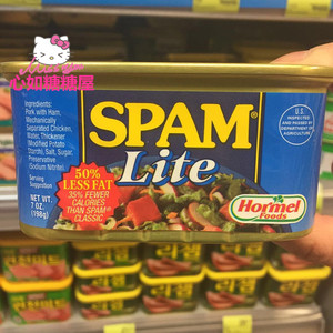 香港代购食品 美国进口SPAM 世棒火腿午餐肉罐头 50%低脂 198克