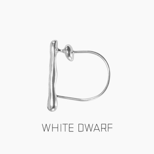 WHITE DWARF灰水花条丸二戒指925银手工定制原创设计女几何独特立