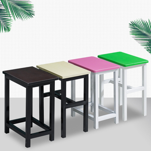 简约实木凳子加厚学习凳子家用彩色餐凳培训课桌椅子方凳成人高凳