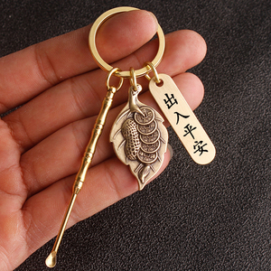新款黄铜耳勺 纯手工纯铜挖耳勺 耳扒子 创意个性钥匙挂件掏耳勺