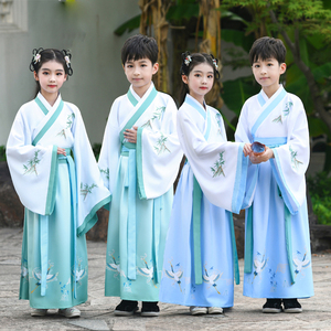 六一儿童汉服男童国学服装女童古装男孩小书童幼儿园演出服中国风