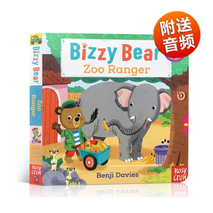 儿童英文原版绘本 Bizzy Bear Zoo Ranger 动物管理员 小熊很忙系列机关操作书 0-5岁儿童英语启蒙认知绘本忙碌的小熊纸板书送音频