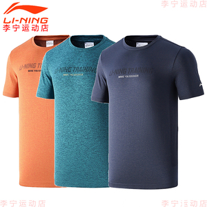 李宁T恤2021新品训练系列男子一体织短袖T恤ATSR043