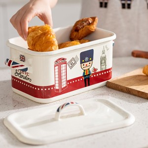珐琅搪瓷长方密封保鲜碗面包收纳盒发酵盒烘焙面包模具收纳耐高温