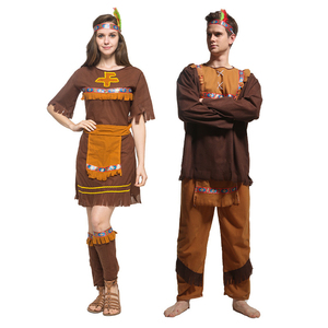 非洲野人服装土著人印第安人男女衣服原始人服饰猎人毛利人演出服