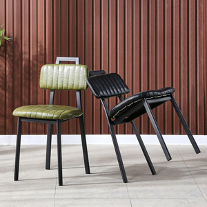 餐椅家用简约铁艺复古工业风北欧轻奢餐厅椅子靠背餐桌椅麻将椅子