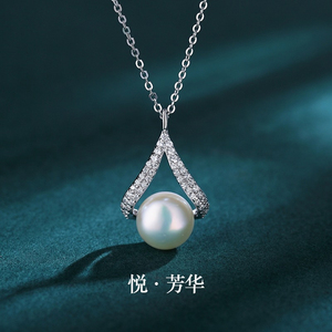 淡水珍珠项链女S999纯银轻奢小众极简风锁骨链女潮送妈妈生日礼物